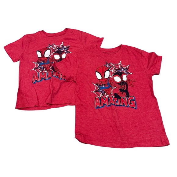Marvel Spider Man Solid Short Sleeve Toddler T Shirt Bundle of 2 Size 4T - Picture 1 of 4